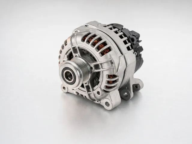 Alternador automotriz con carcasa de aluminio y polea